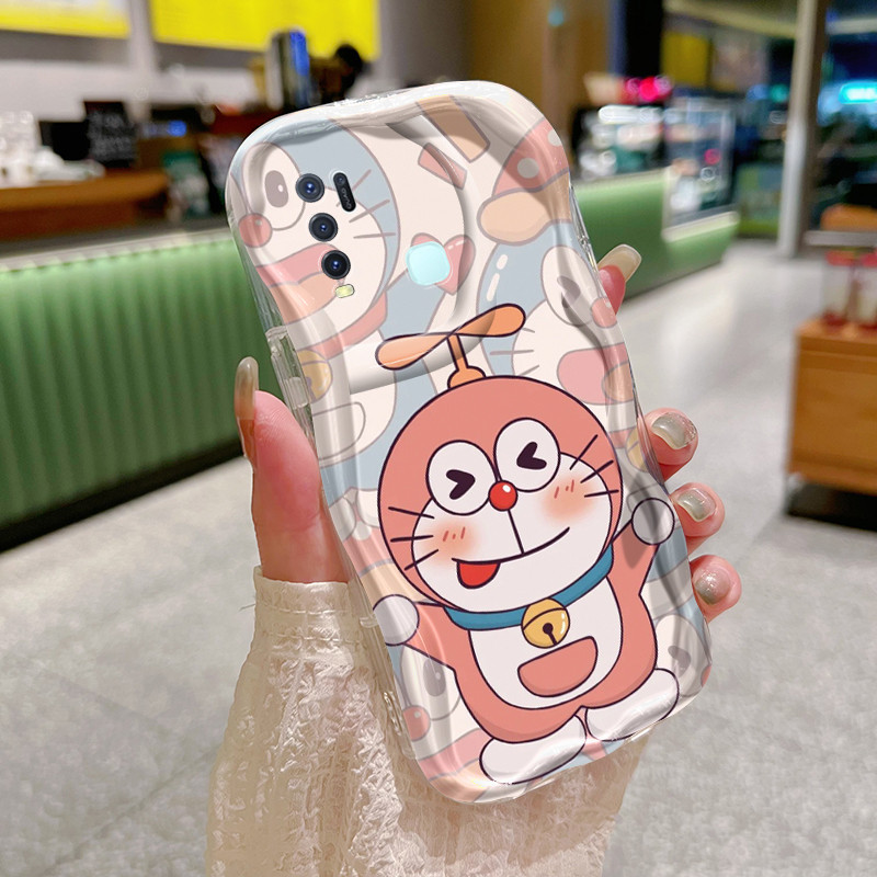 Casing Hp VIVO Y50 VIVO Y30 VIVO Y30i Case HP sarung lembut Softcase ponsel pola Doraemon merah muda