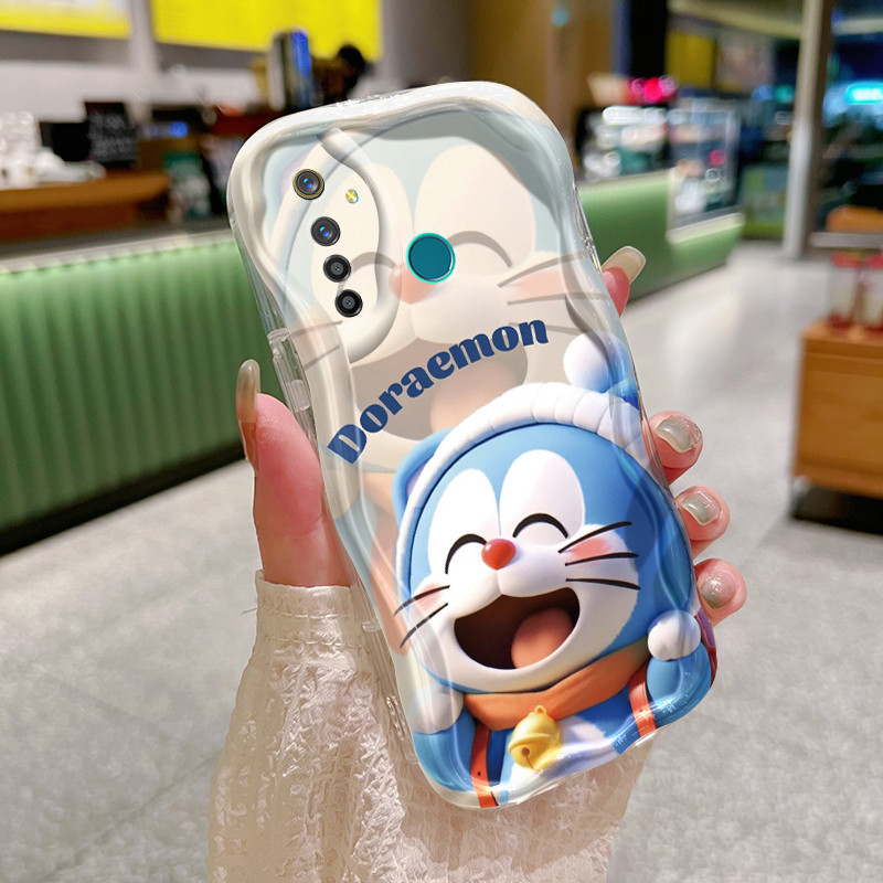 Casing Hp Realme 5 Pro Realme Q Case kartun Doraemon dan pola Stitch Softcase ponsel HP lembut casin