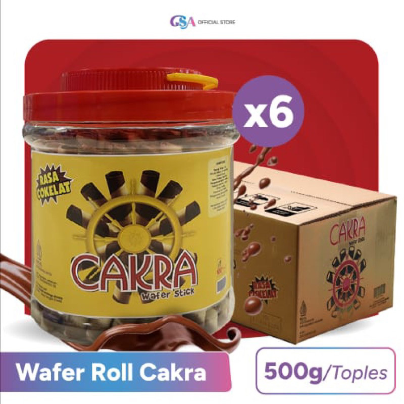 

Wafer Roll Cakra Rasa Coklat 500 gr 1 Karton isi 6 pcs