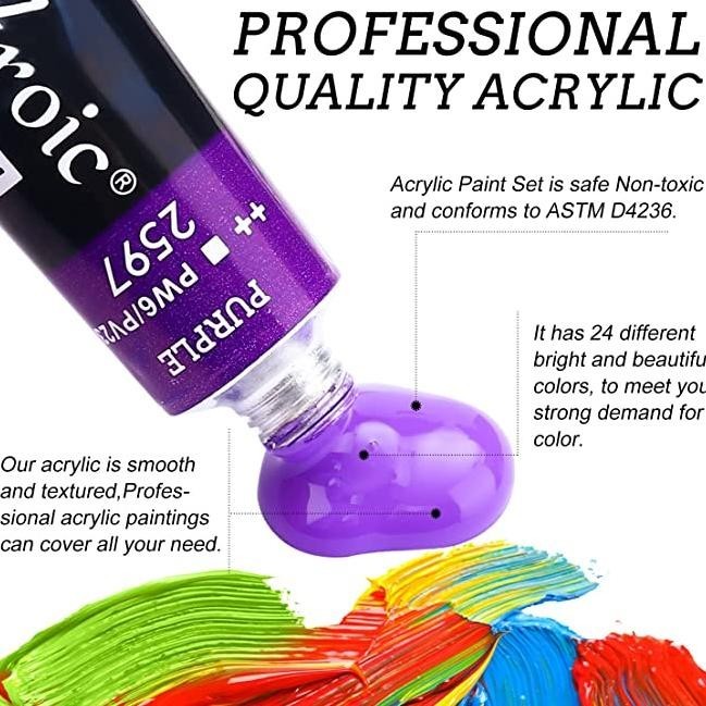 

see-97 Cat Akrilik Acrylic Painting Set 24 Warna 10 ML/ Painting Kit Alat Cat Lukisan Kanvas Lukis Canvas Murah