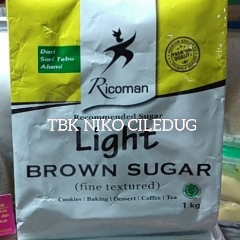 

Ricoman Light Brown Sugar 1 Kg Khusus Grab Dan Gojek