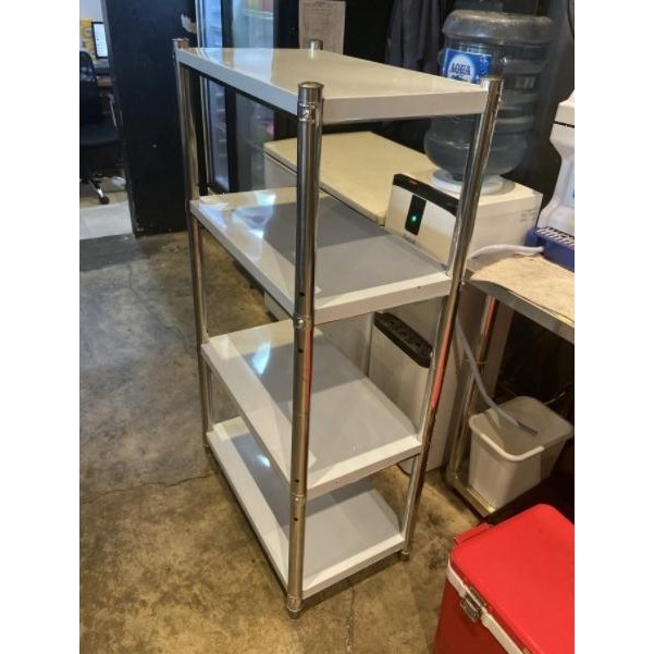 Rak Dapur Rak Susun Stainless Steel 4 Susun Portable Rak Penyimpanan Heldotara