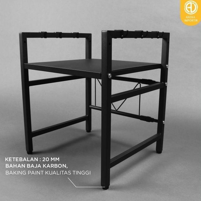 Rak Microwave Oven Tingkat Susun Meja Dapur Adjustable Serbaguna Shoppingyuk2