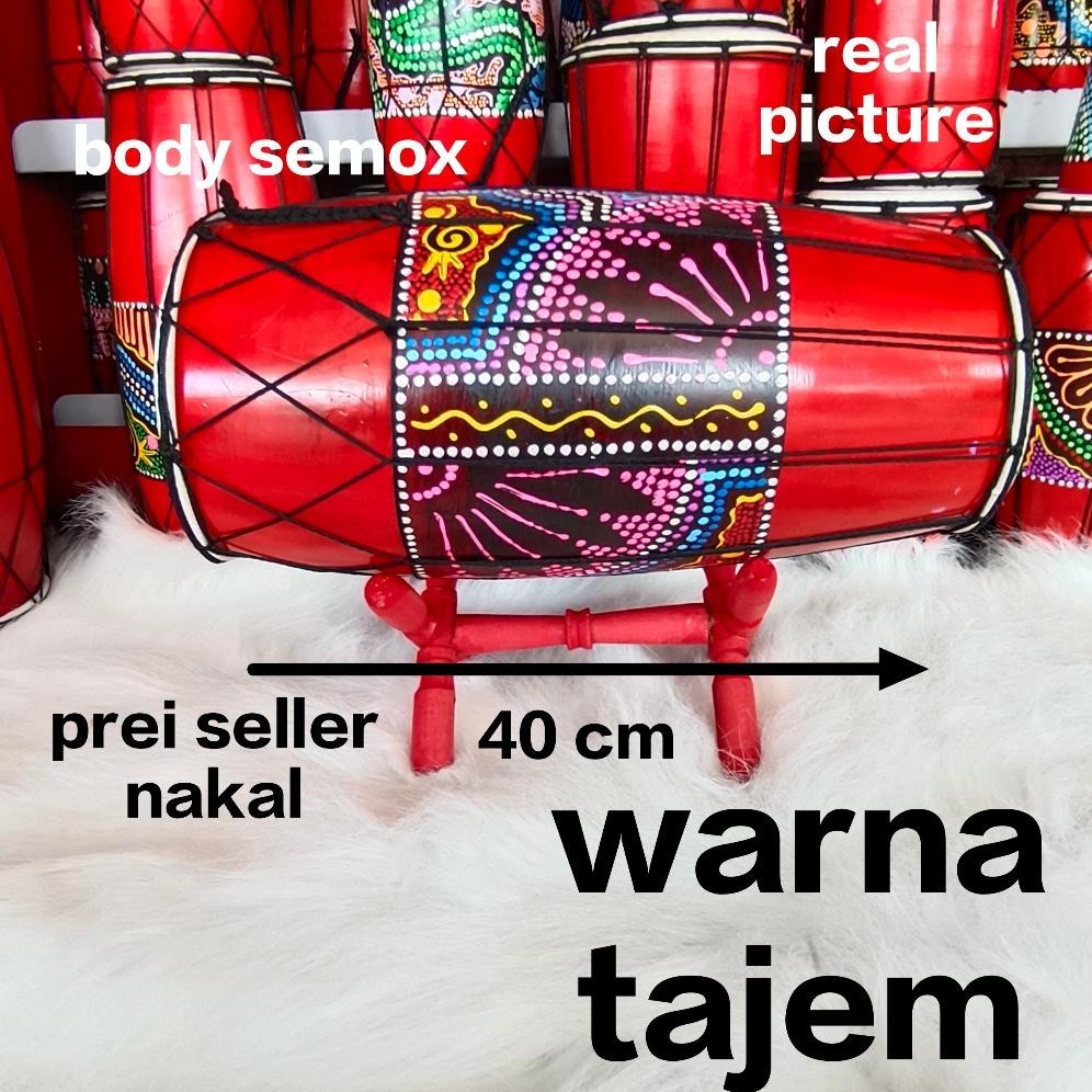Terbaru Kendang Jawa 40 Cm Motif & Polos / Kendang Anak / Kendang Mainan / Kendang Pentas / Kendang 