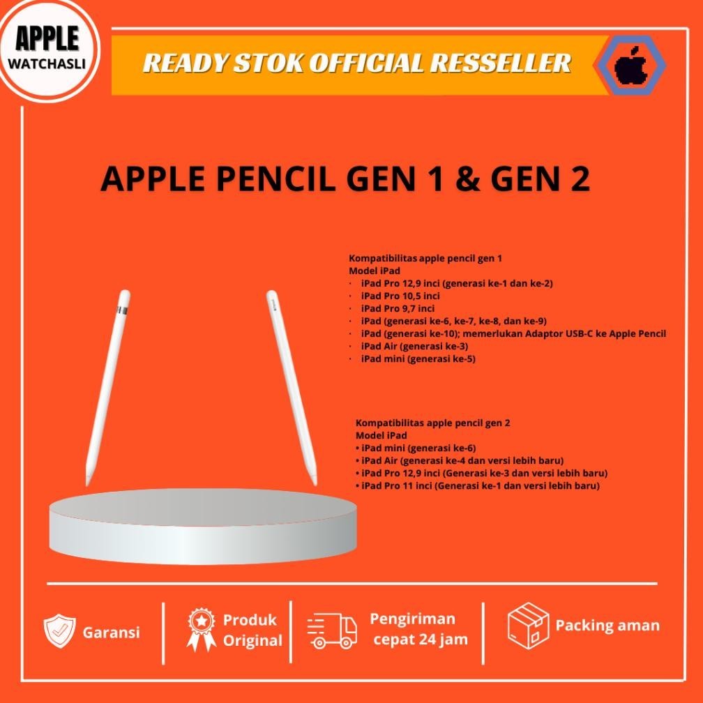 (Ibox) Newwwww Aksesorisss Appleee Pencil 1 & 2 Original Ipad 7 8 9 / Mini 6 / Pro 11 12.9 / Air 4 5