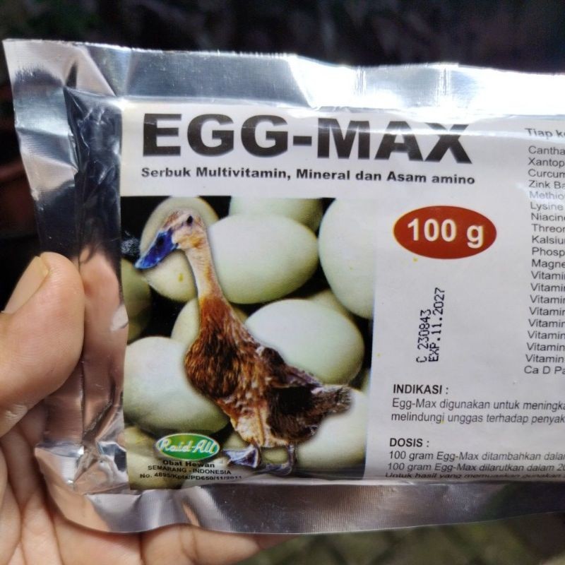 EGG MAX BEBEK kemasan 100 GRAM Vitamin Suplemen Mineral Bebek Petelur Bertelur