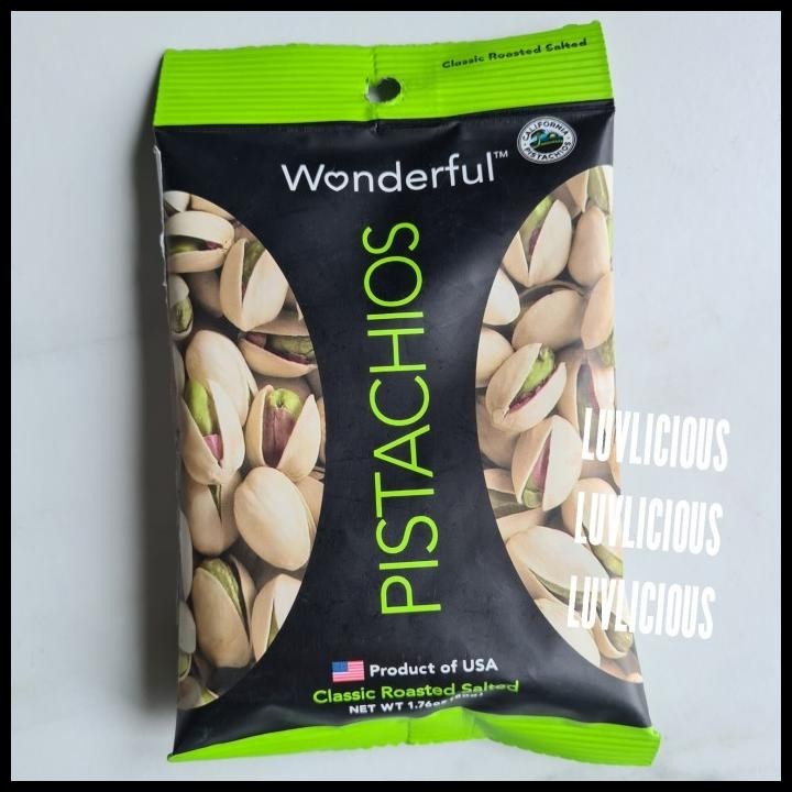 

Wonderful Pistachios Pistachio Nuts Cashew Roasted Salted Kacang 50G