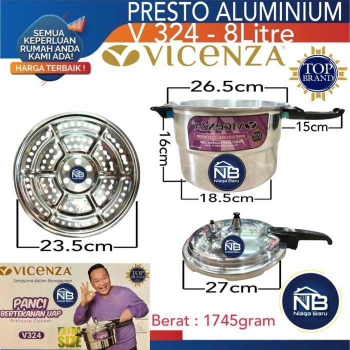 TERBARU PANCI PRESTO VICENZA 8 LITER VP 308