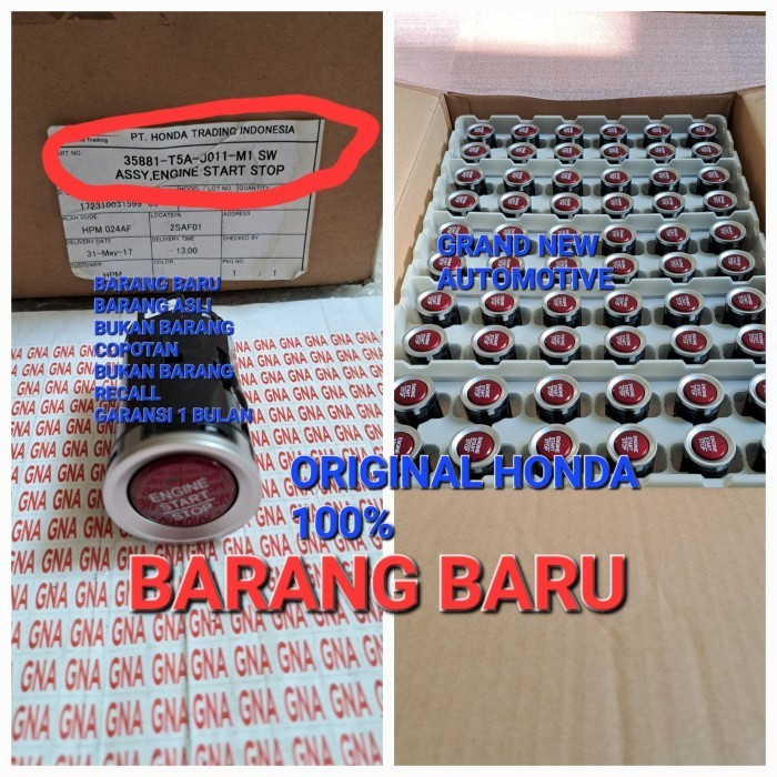 TOMBOL SWITCH ENGINE START STOP HONDA JAZZ RS GK5 ORIGINAL