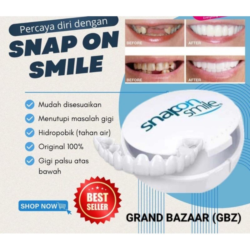 SNAP ON SMILE ORIGINAL 100% GIGI PALSU SATU SET ATAS DAN BAWAH