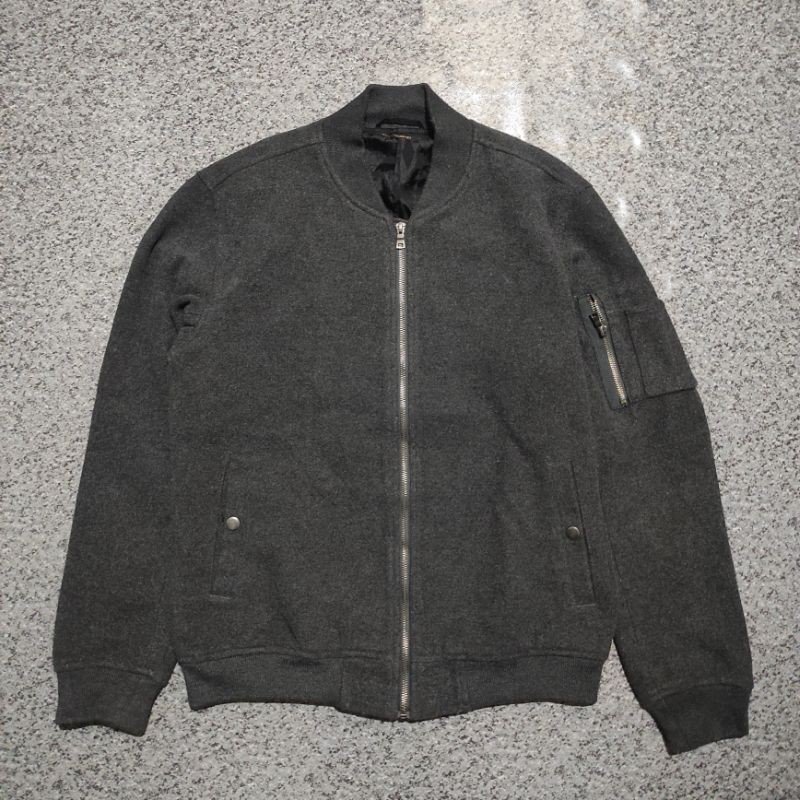 Jaket Bomber Flight Vintage Casual Basic Jaket Side Pocket Second