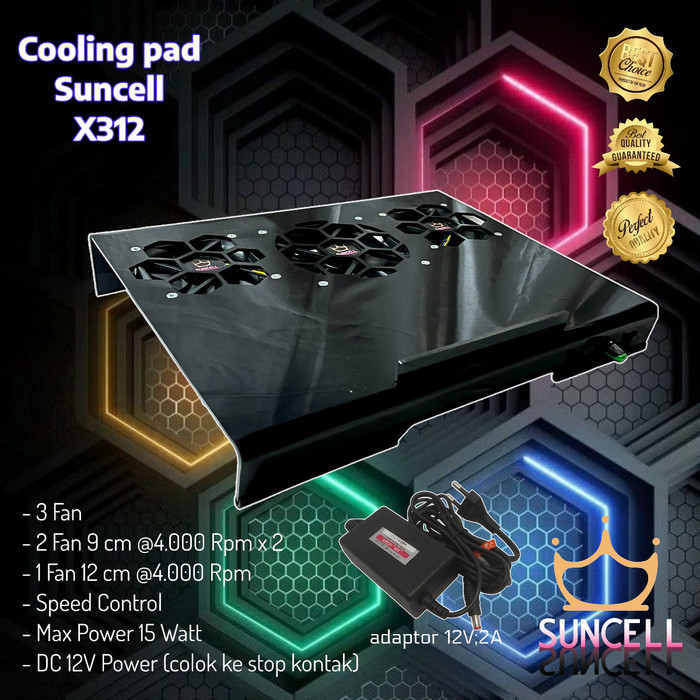 Diskon Cooling Pad Laptop Cooler Suncell X312 Silent