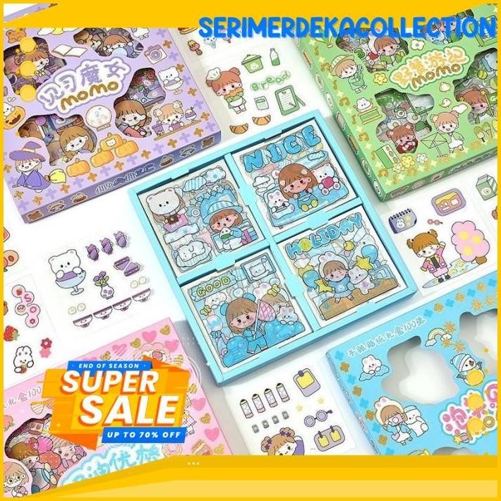 

100 LEMBAR STIKER MOTIF MOMO KARTUN KOREA LUCU ANTI AIR DEKORASI DIY PAKET HEMAT
