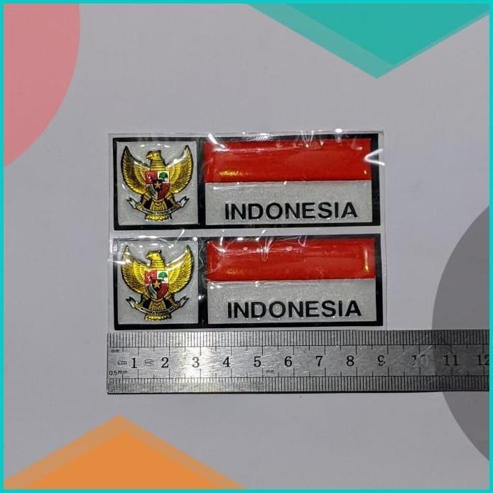 emblem timbul garuda merah putih plat nomor sticker stiker mobil motor