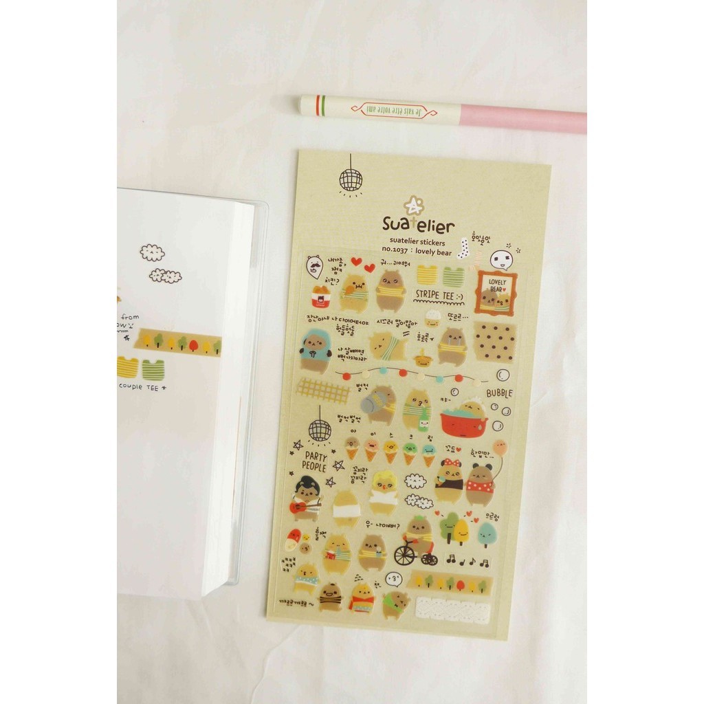 

SUATELIER Stickers No. 1037 Lovely Bear