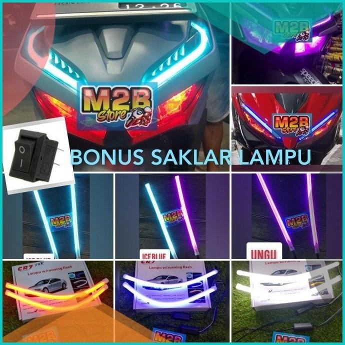 PAKET Lampu Alis Drl + Devil Demon Nmax Vario 125 150 R15 V3 Aerox Cbr