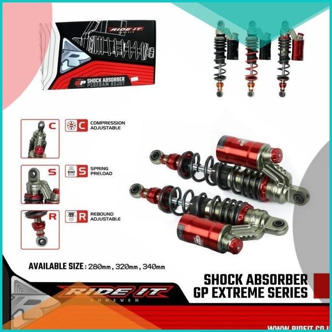 SHOCK BREAKER BLK RIDE IT GP SERIES TYPE KTC EXTREM UK 280/320/340MM 1