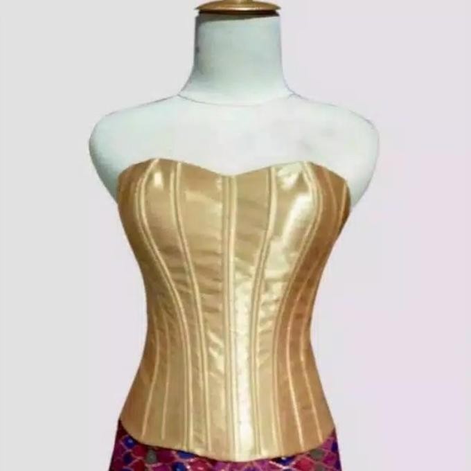 TOP longtorso dalaman kebaya~KAMISOL saten~TULANG 8-12~KEMBEN tali