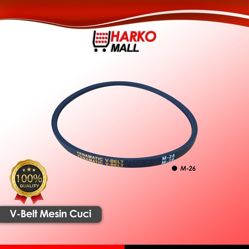 Karet Vanbelt Mesin Cuci Vanbel / Fan V Belt Universal untuk merk SANYO SHARP LG Ukuran M-26