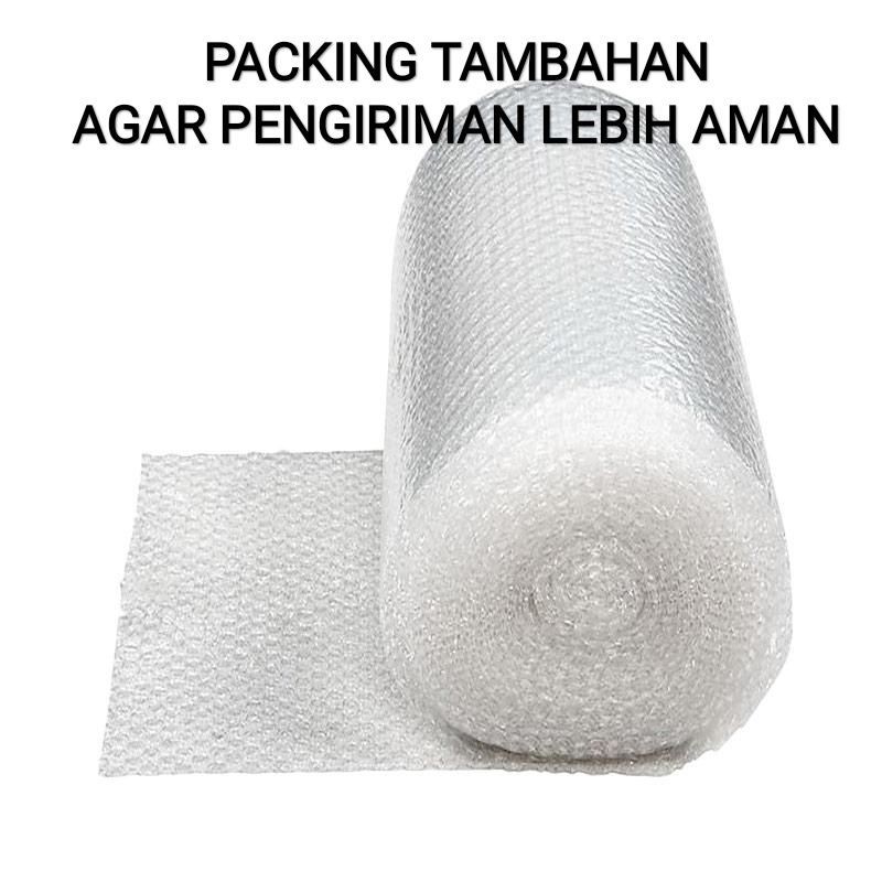 

packing tambahan bubble wrap agar pengriman lebih aman dari benturan
