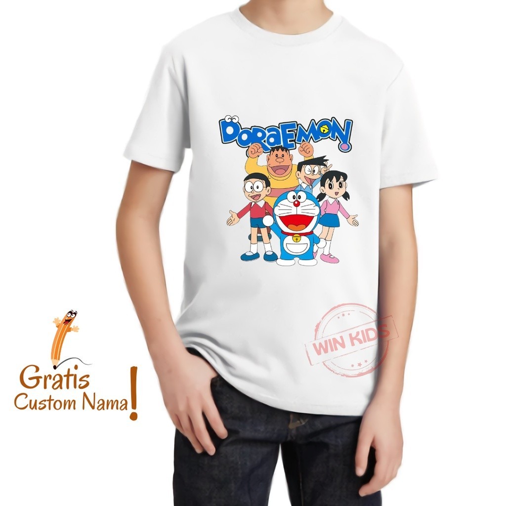 PREMIUM Kaos Baju Doraemon Anak Baju Couple Keluarga Sablon Nama