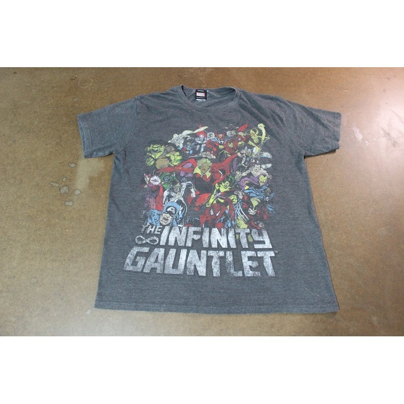 Vintage Mad Engine / Kaus Marvel The Infinity Gauntlet / Pahlawan Super 90-an / Kaus Promo Grafis Ka