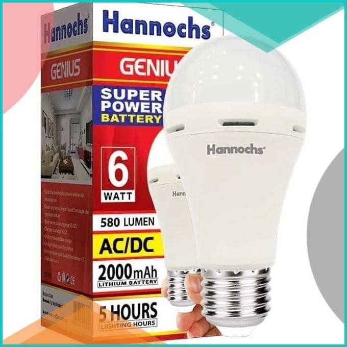 Lampu LED Hannochs Genius 6W Emergency Light // AC DC 6W 6Watt 19F3B20