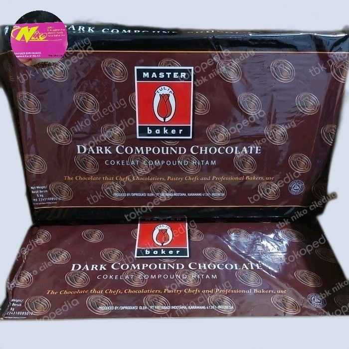 

Cabina Dark Compound Chocolate Tulip Master Baker 5 Kg Khusus Grab Dan Gojek