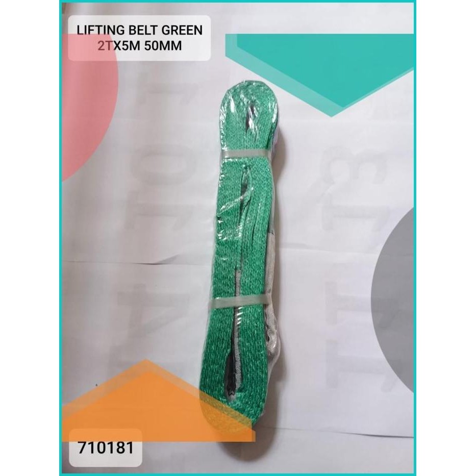 710181 2TX5M 50MM WEBBING SLING BELT TALI ANGKAT LIFTING BELT GREEN 19