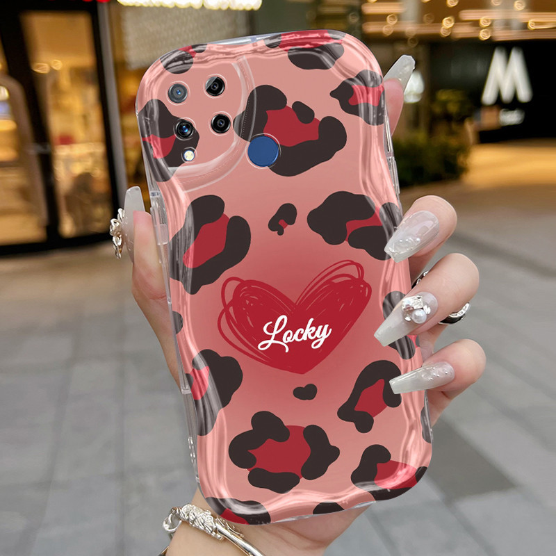Casing Hp Realme C15 Case Casing lembut untuk sarung HP casing ponsel pola macan tutul Kesing pelind
