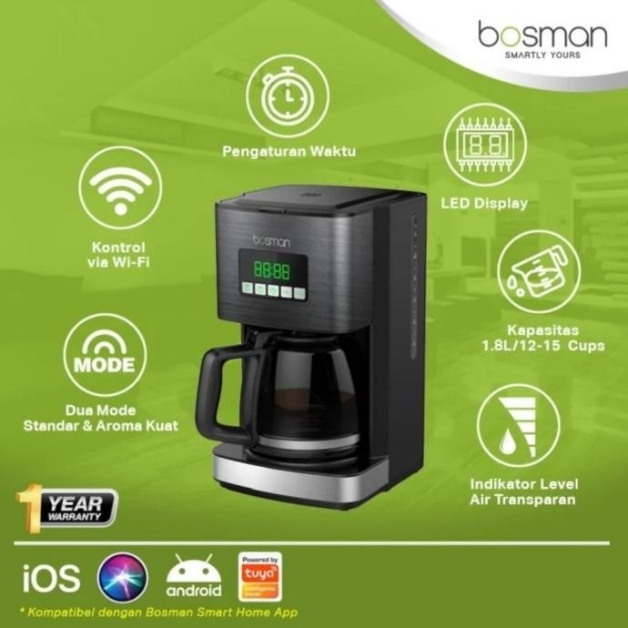 Bosman Smart Coffee Maker Mesin Kopi Otomatis Smart Home Life Iot Tuya Linikasari