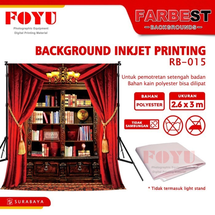Background Foto Inkjet Uk. 2,6X3 Mtr Wisuda Rak Buku Rb-015