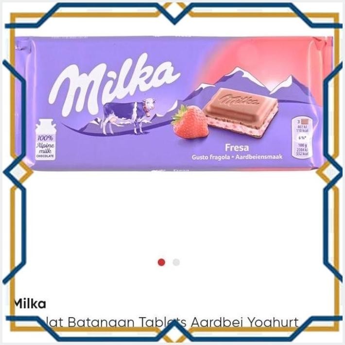 

[LDY] MILKA COKELAT BATANGAN TABLETS AARDBEI YOGHURT 100GR