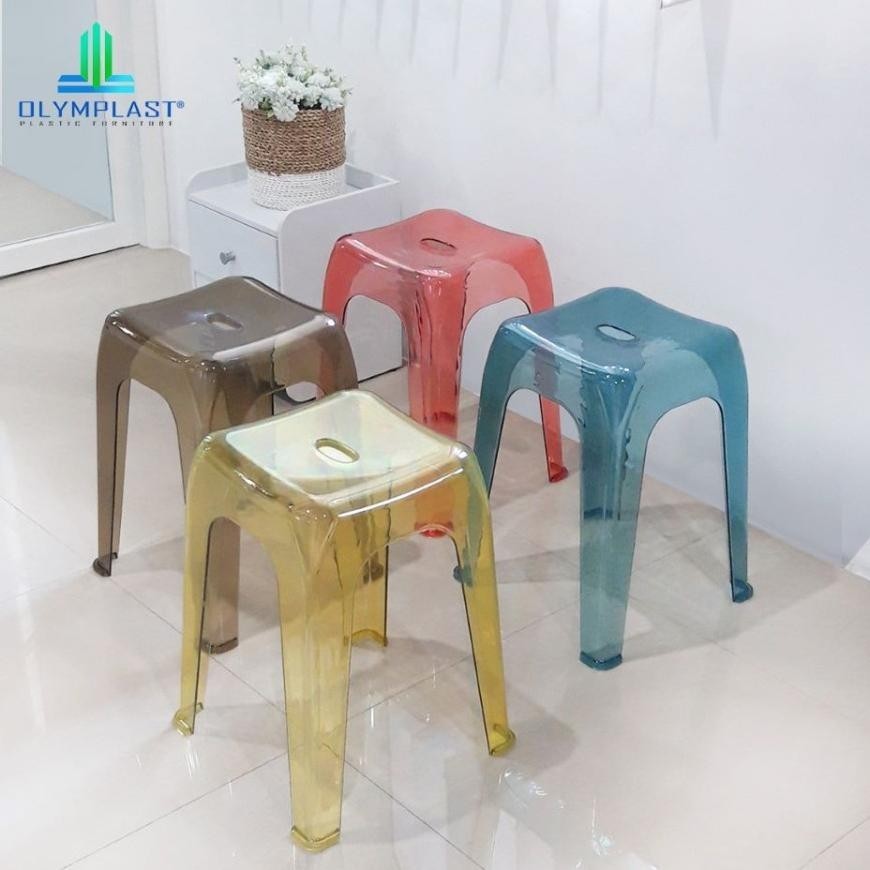 KURSI BASO BENING OLYMPLAST TRANSPARANT CRYSTAL STOOL / KURSI CAFE UNIK