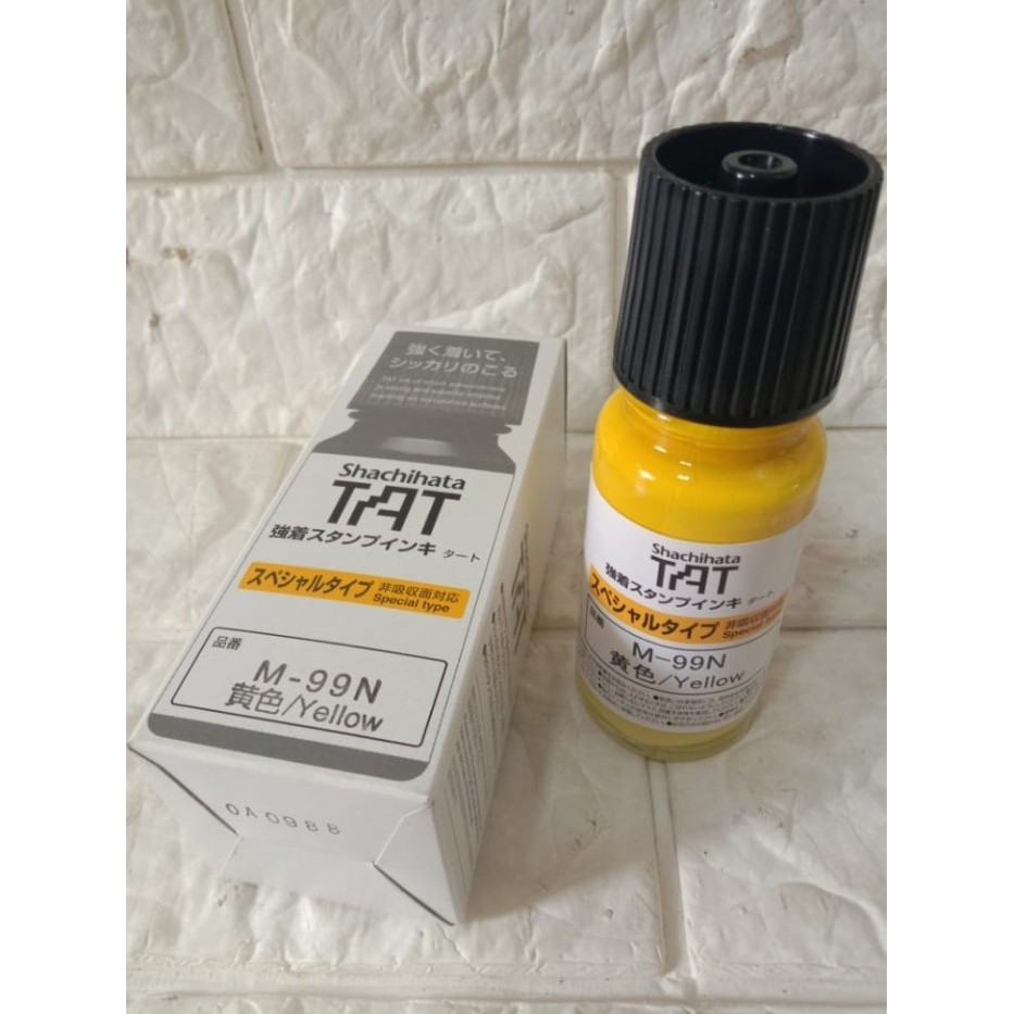 

Tinta Shachihata M-99N Kuning Tinta Permanen Untuk Karet Dan Plastik