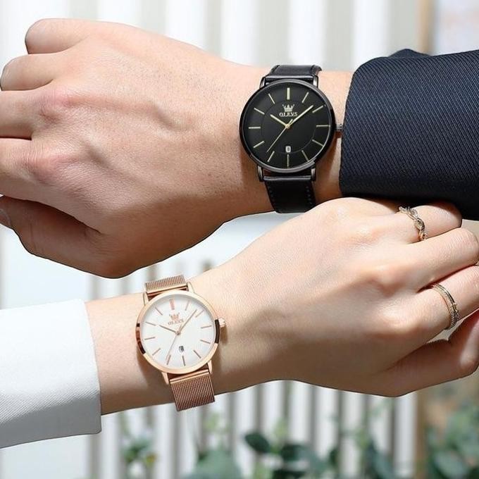 Langsung Olevs Jam Tangan Couple Pasangan Orinal Anti Analog Keren Eltazianazellya