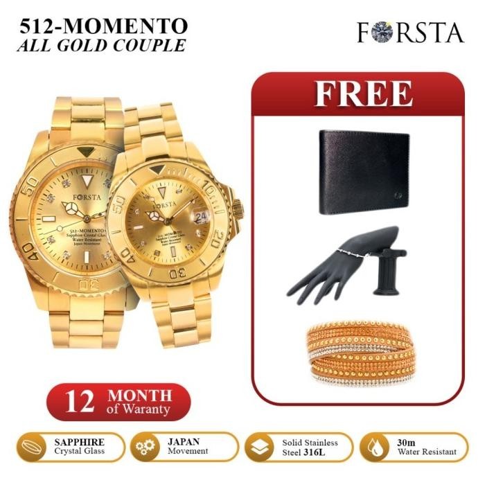 Forsta 512 Momento All Gold - Couple Jam Tangan Kesehatan Eltazianazellya