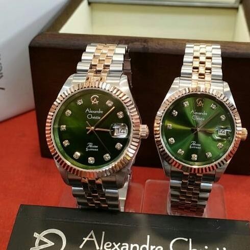 Jam Couple Original Alexandre Christie Ac 5013 Md/Ld Stainlesss  Falolaz