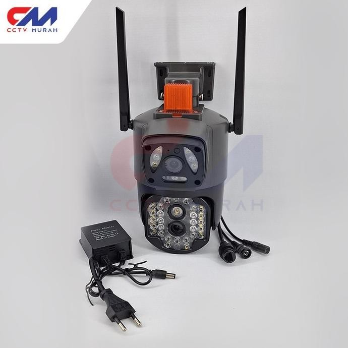 TERBAIKK CCTV WIFI CAMERA PTZ Dual Lensa 5MP , CCTV Outdoor Waterproof + Alarm