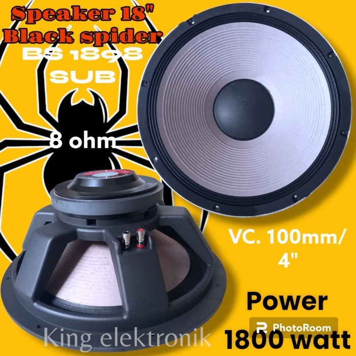 Speaker 18 Inch Black Spider 1898 Plus Bubblewrap