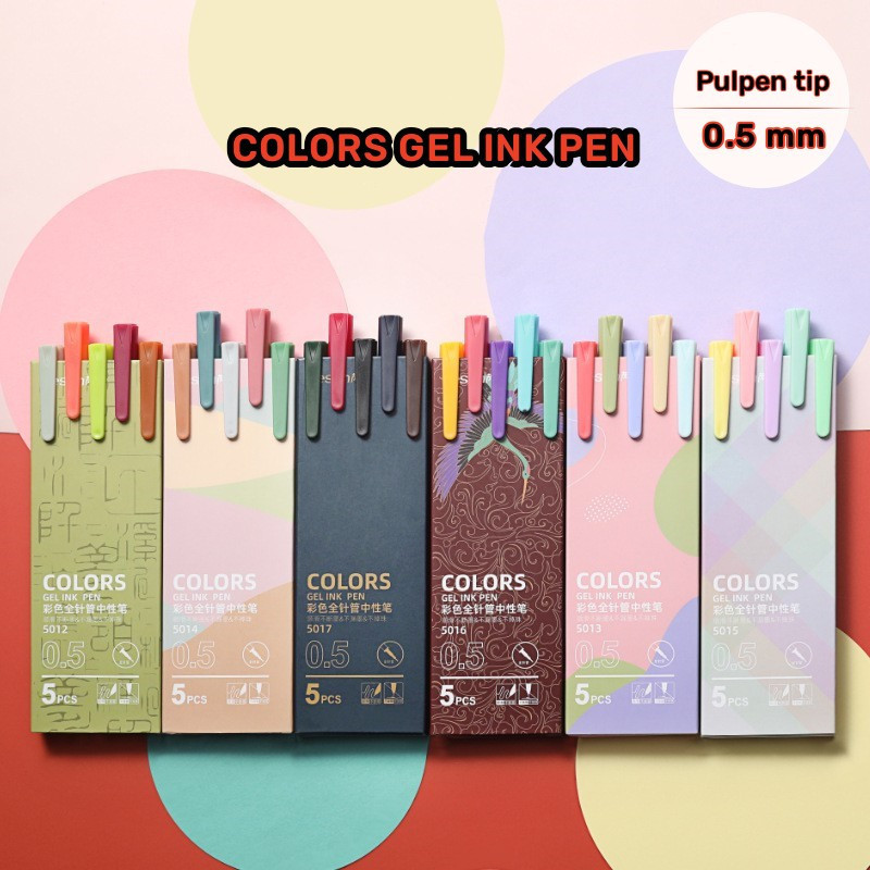

FREE SHIPPING / READY BALI 5 PCS/SET PULPEN TINTA GEL INK LUCU MARKER PEN 0.5MM JOURNAL VINTAGE BULLPOIN RETRO MACARON MORANDI ALAT TULIS WARNA WARNI PENA SEKOLAH KANTOR PELAJAR ANAK UNTUK DIARY JURNAL SCRAPBOOK