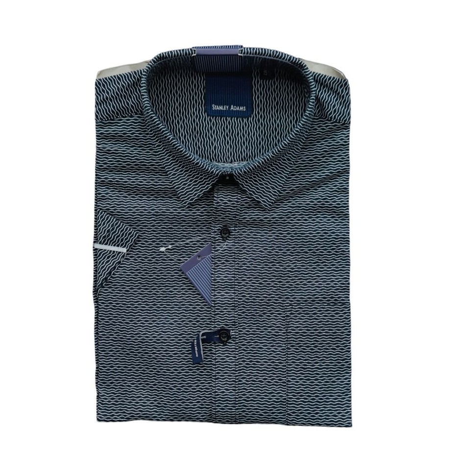 Kemeja Pria Stanley Adam Kerja Formal Kantor Lengan Dek