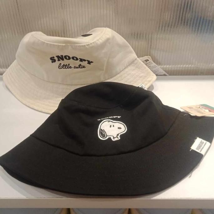 Diskon Murah  Topi Bucket Lucu MINISO Snoopy Summer Travel Collection Bucket Hat