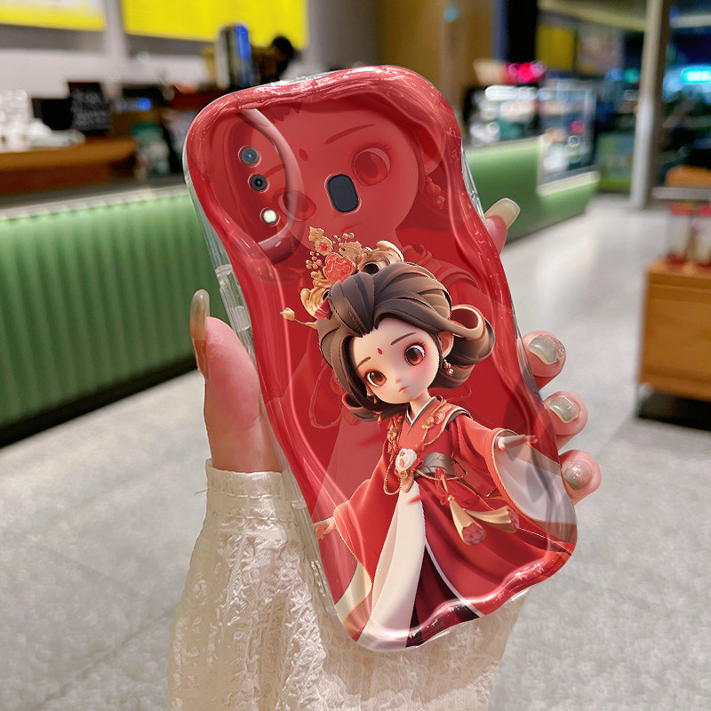 Casing Hp Samsung Galaxy A30 A20 M10s A31 A32 Case Casing HP ponsel pola perempuan gaun merah gaya C