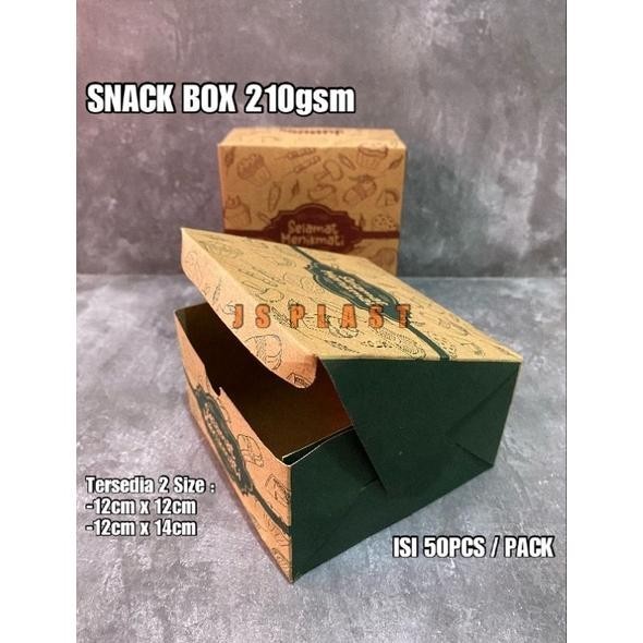 

TR21 (ISI 50PCS) Snack Box 12x12cm 12x14cm / Dus Kue Bahan Kraft / Dus Snack Hemat