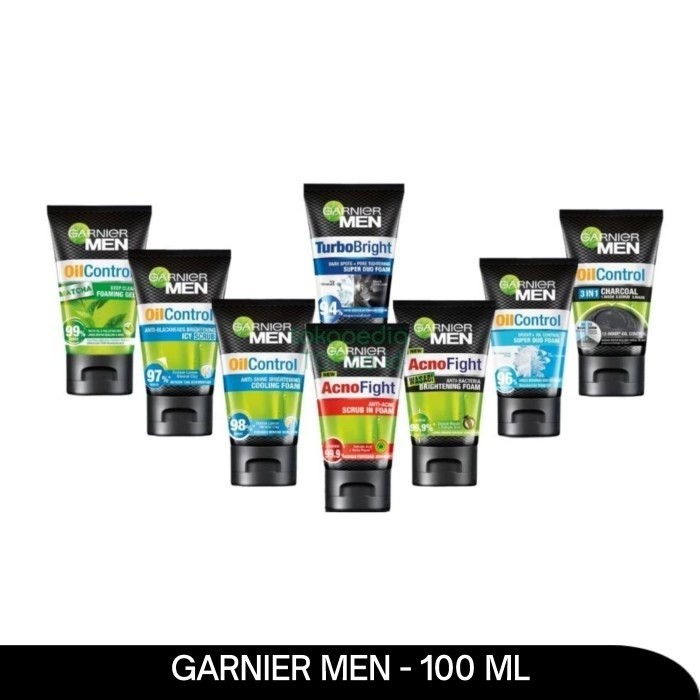 Garnier Facial Foam Men 100ml / Pencuci Muka Pria / Facial Foam Pria / Pembersih Muka Pria