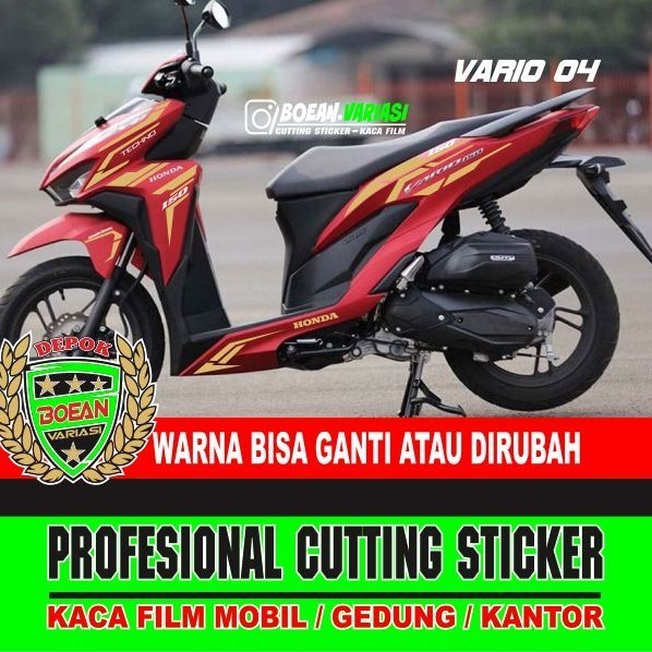 Cutting Sticker Vario 150 Variob125 Gold Hitam Merah