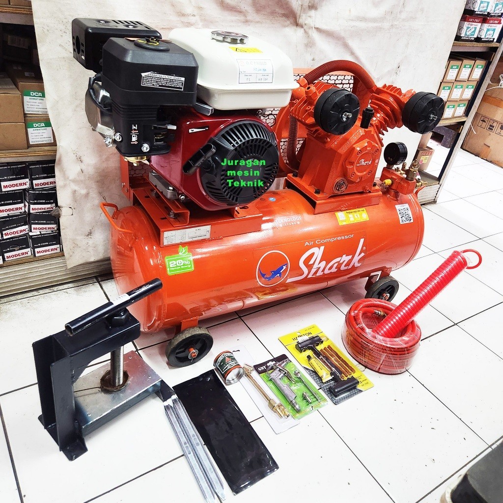 MESIN KOMPRESOR BENSIN SHARK 1/2HP & MESIN PENGGERAK GX160