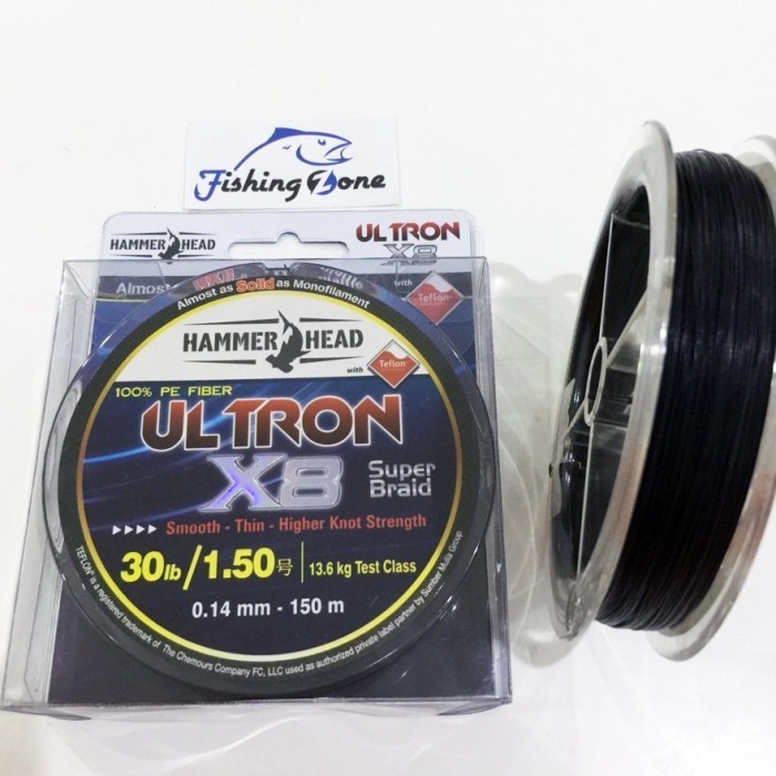 Hammer Head Ultron X8 Pe ( Bla ) 150M - Senar Pancing Teflon