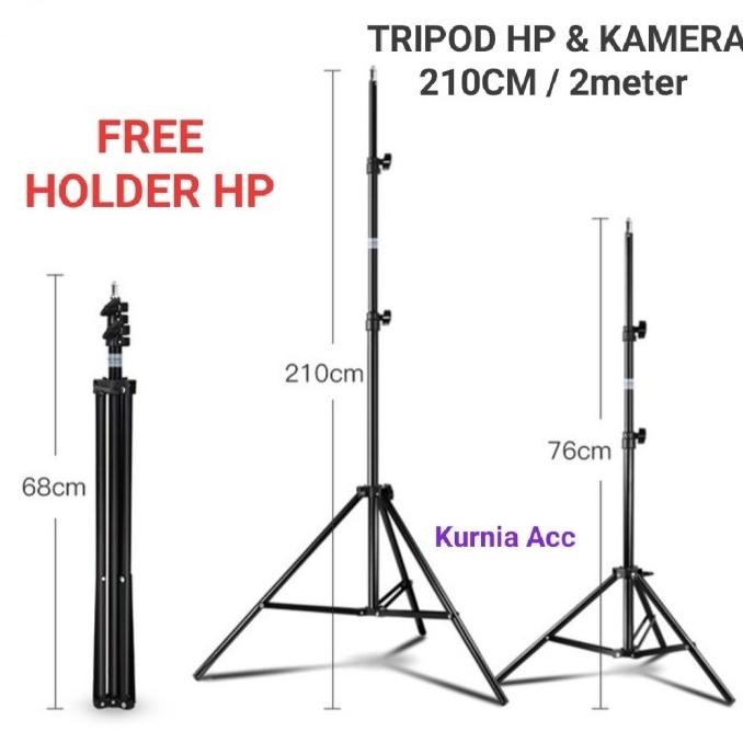 tripod hp dan kamera 2 meter / tripod 2 meter / tripod kamera + holder JRS01